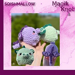 chunky dragon squishmallow crocheted