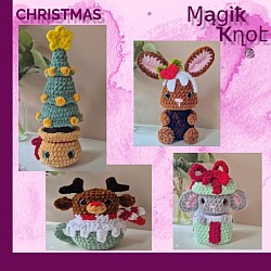 Cute christmas plysh mouse tree reindeer christmas pudding bunny